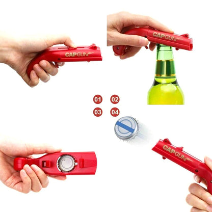 Beer Bottle Opener with Cap Launcher Portable Party Bar Tool