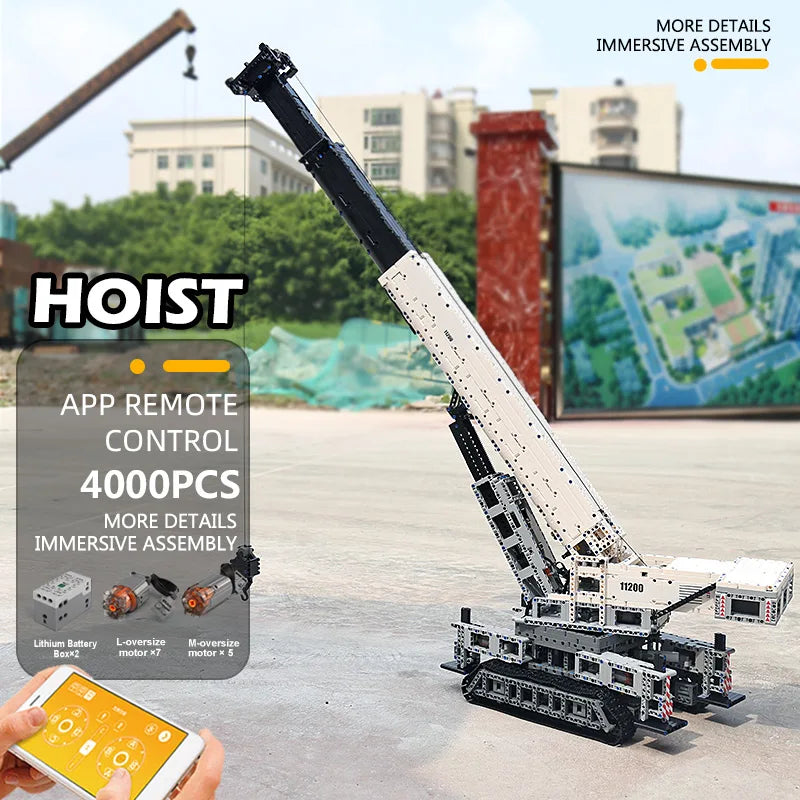 RC Motorized Crane Building Blocks