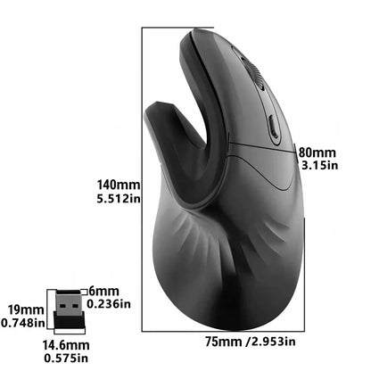 Vertical Wireless Mouse Ergonomic Silent 2.4G USB Mouse for PC