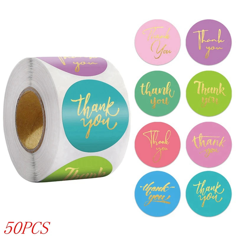 Thank You Stickers – 1 Inch Blue Envelope Sealing Labels