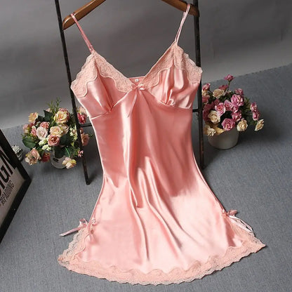 Women’s Nightgown – Lace V-Neck Camisole Sleepwear
