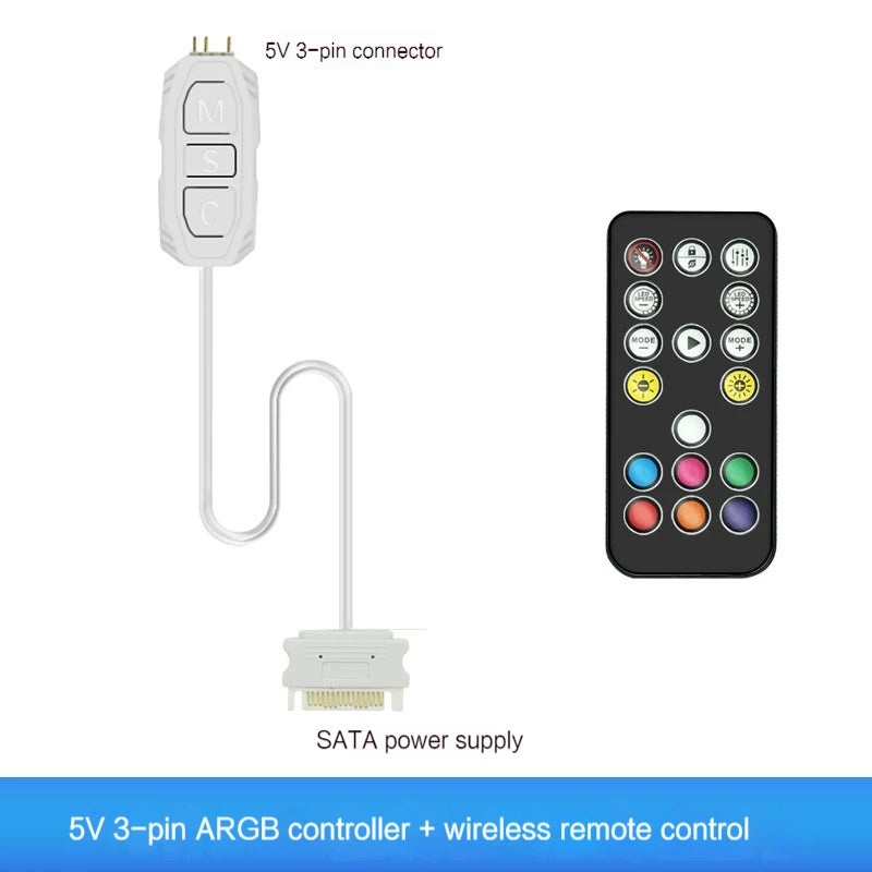 ARGB Controller 5V 3 Pin SATA Power RGB Hub