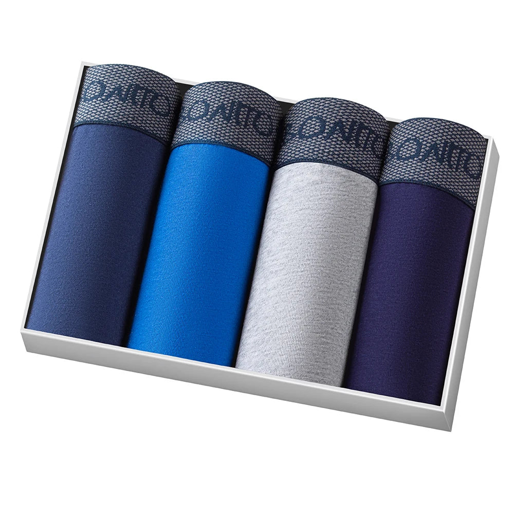 Men’s Cotton Boxer Shorts – Soft 4-Piece Underwear Set