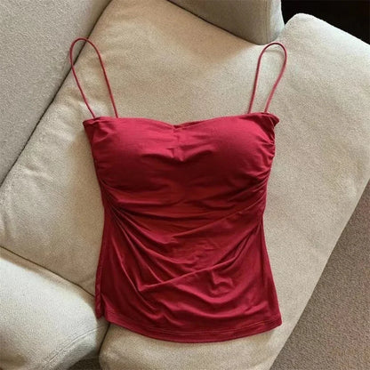 Women’s Sleeveless Tank Top – Stretch Solid Color Crop Top