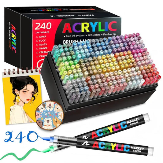 Acrylic Paint Markers – Brush Tip Pens for Wood, Rock & Canvas