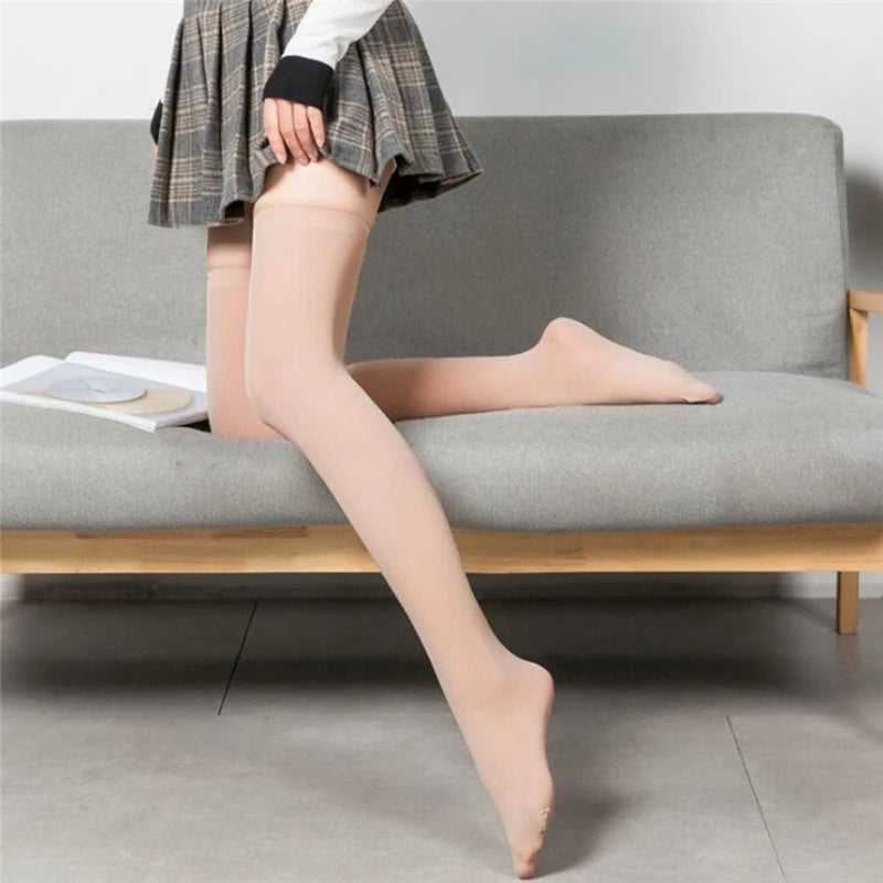 Black White Striped Over The Knee Socks for Women