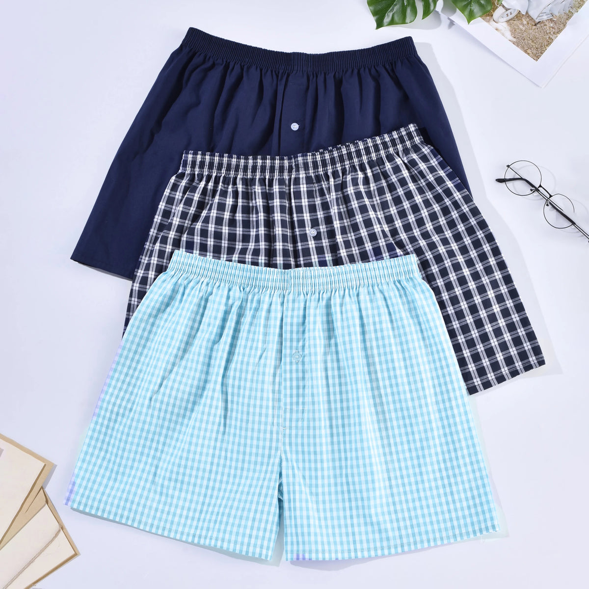 Men’s Cotton Boxer Shorts – Loose Fit Casual Sleep Underwear