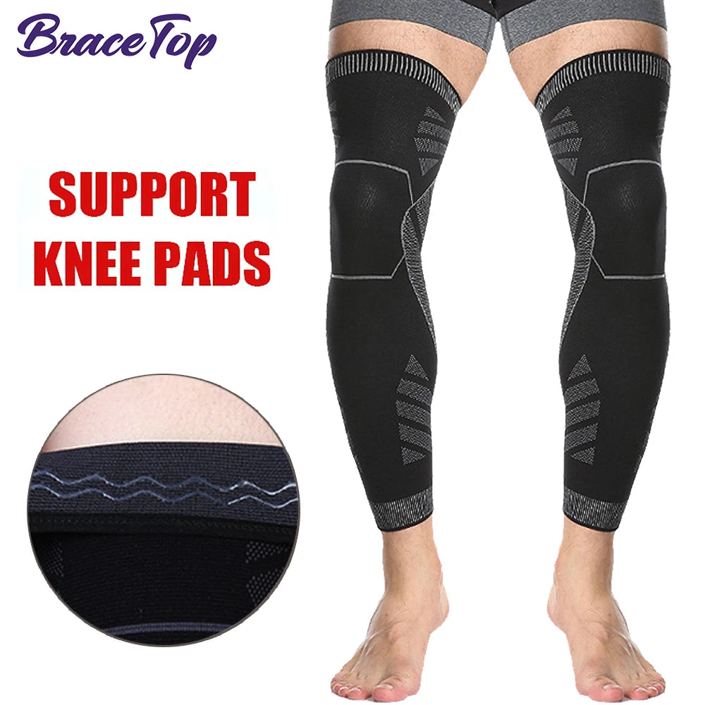 Full Leg Compression Sleeve with Knee Support for Sports & Training