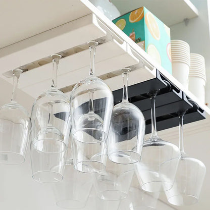 Wine Glass Holder Wall Mounted No-Tools Stemware Storage Rack