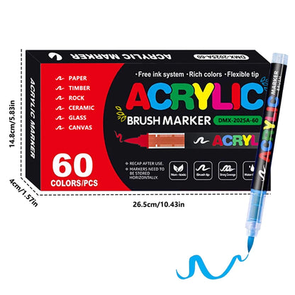 Acrylic Paint Markers – Brush Tip Pens for Wood, Rock & Canvas