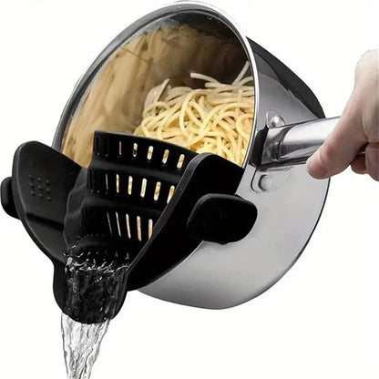 Clip On Pot Strainer Adjustable Stainless Steel Kitchen Tool