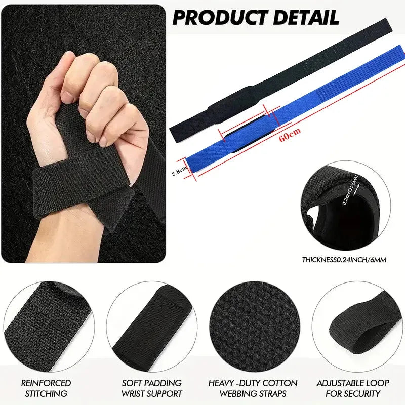 Weightlifting Wrist Straps – Adjustable Non-Slip Lifting Straps