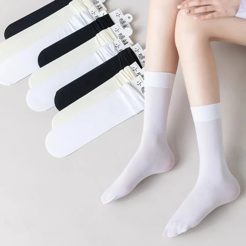 Knee High Socks for Women – Solid Color Long Socks