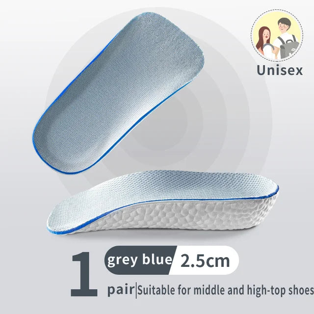 Height Increasing Insoles Memory Foam Arch Support Heel Lift 1.5–3.5cm