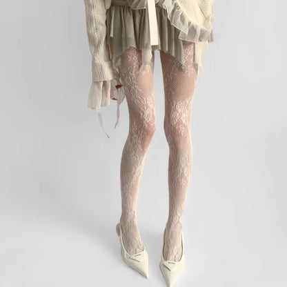 Lace Tights – Floral Mesh Thigh High Style