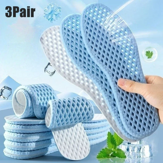 Sports Insoles 3 Pair Cooling Breathable Shock Absorbing Shoe Inserts