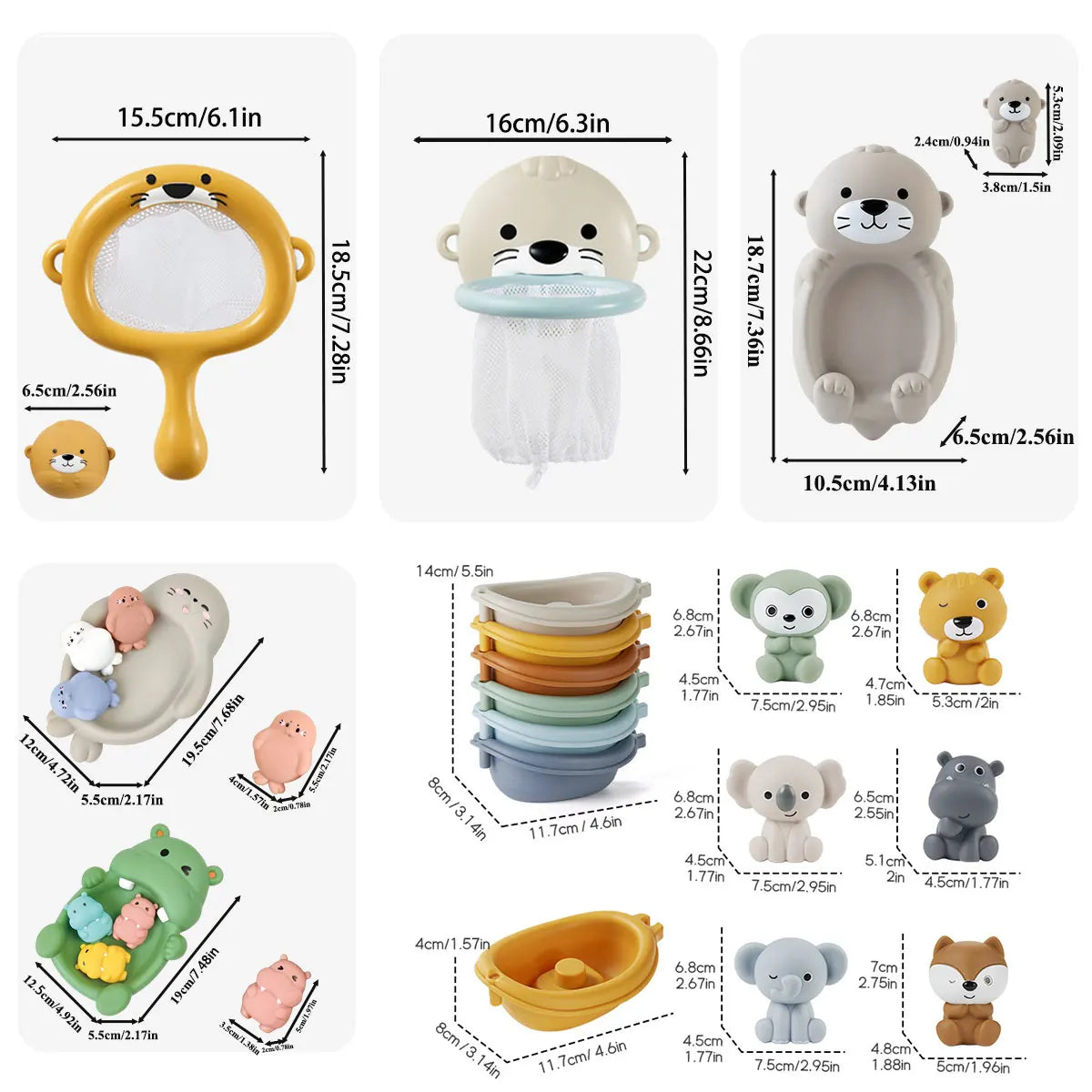 Floating Animal Bath Toy – Basketball Hoop Water Play