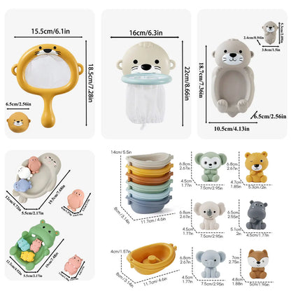 Floating Animal Bath Toy – Basketball Hoop Water Play