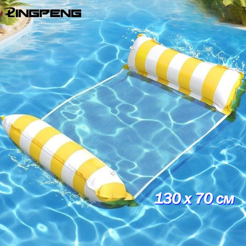 Inflatable Pool Hammock Foldable Floating Lounge Chair