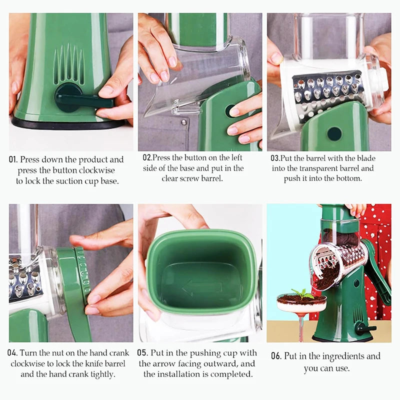 5 in 1 Rotary Cheese Grater Vegetable Slicer Shredder