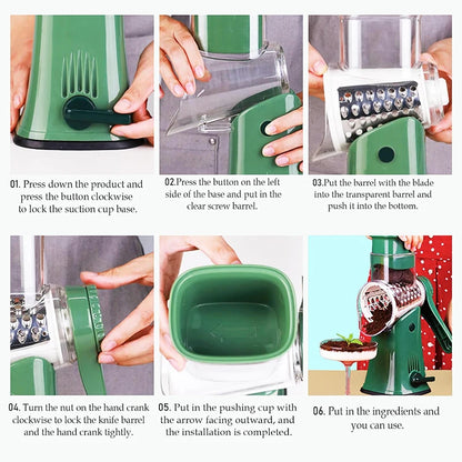 5 in 1 Rotary Cheese Grater Vegetable Slicer Shredder