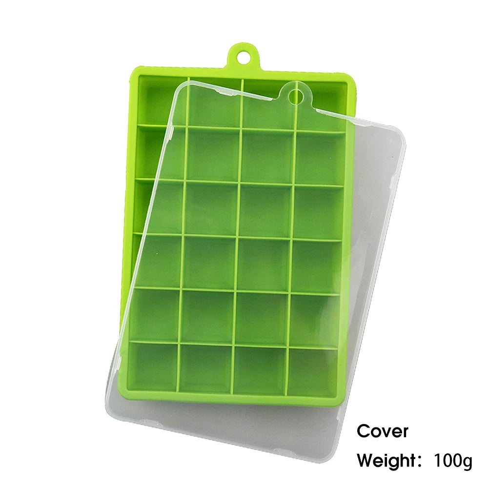 24-Hole Silicone Ice Cube Tray with Lid – Easy Kitchen Freezing Mold