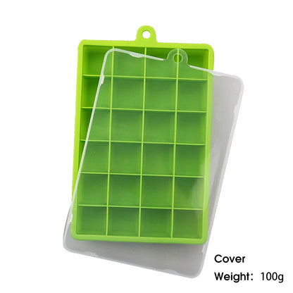 24-Hole Silicone Ice Cube Tray with Lid – Easy Kitchen Freezing Mold