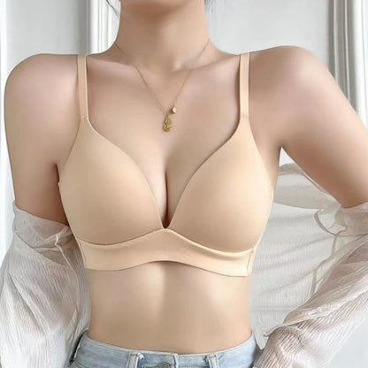 Seamless Bra for Women – Wireless Push Up Deep V Design