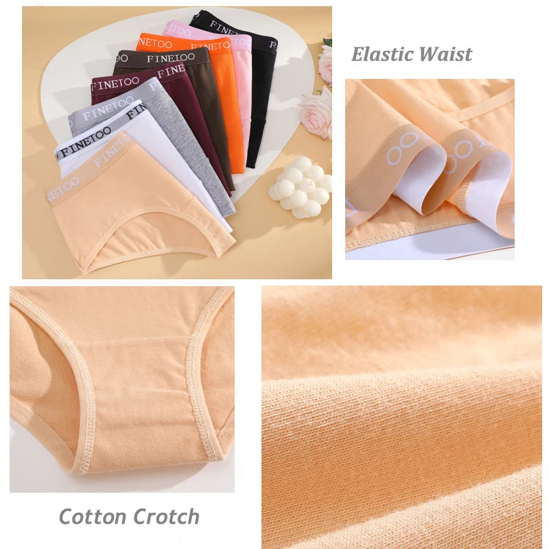 Women’s Cotton Panties – Low Rise Briefs with Embroidered Waist