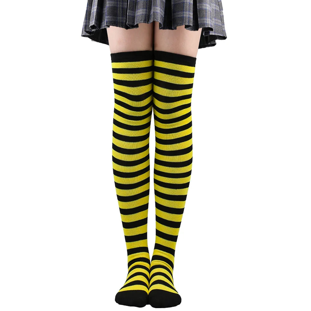 Striped Over the Knee Socks – Long Pinstripe Style