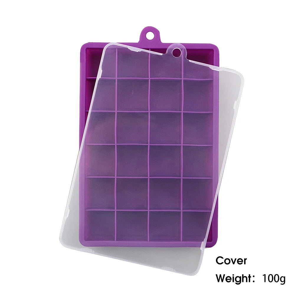24-Hole Silicone Ice Cube Tray with Lid – Easy Kitchen Freezing Mold