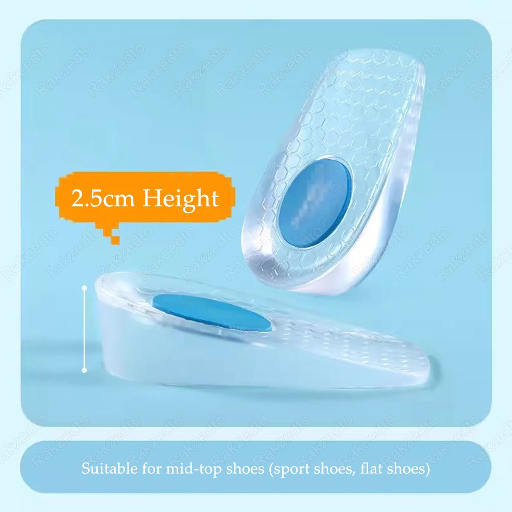 Silicone Height Increase Insoles – Invisible Gel Heel Lift Inserts