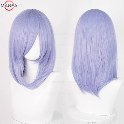 40cm Medium Basic Anime Cosplay Wig Bang Blond  Black White Red Pink Green Brown Gold Blue Heat Resistant Synthetic Hair Wigs
