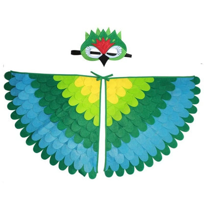 Cute Felt Cloth Halloween Cloak with Mask Bird Wings Owl Halloween Children Costume Robe Cosplay Cape Mask Set Costume Ball