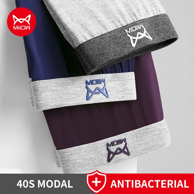 Men’s Modal Boxer Shorts – Breathable Mesh Underwear 3-Piece Set