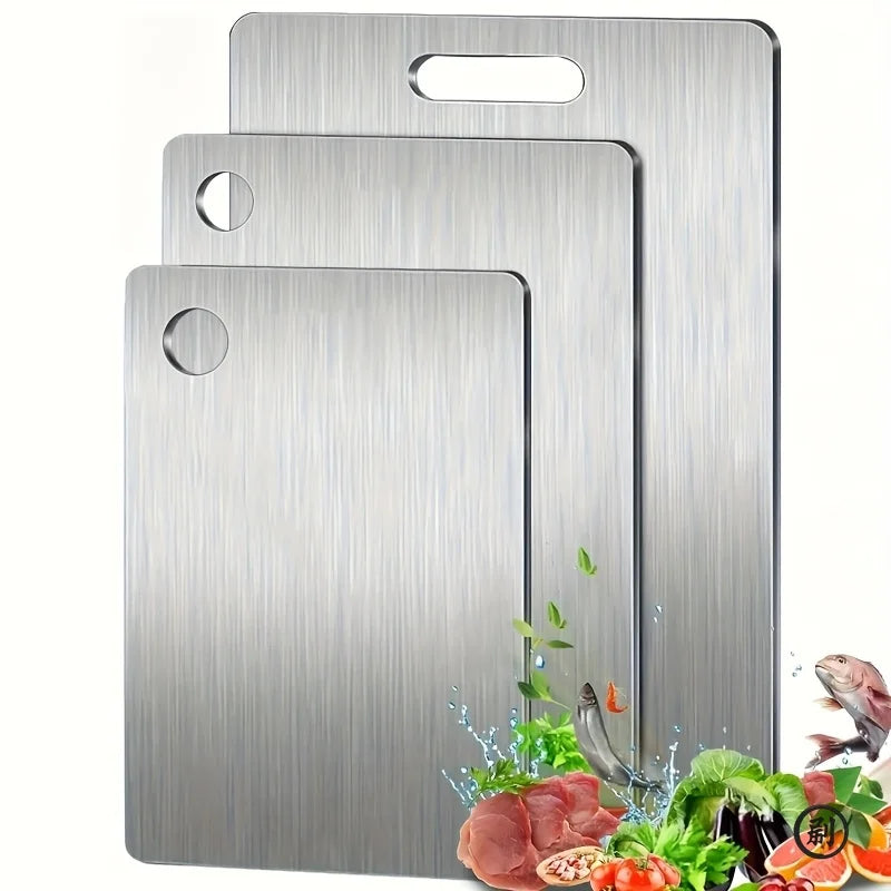 Stainless Steel Cutting Boards – 3-Piece Set with Juice Groove