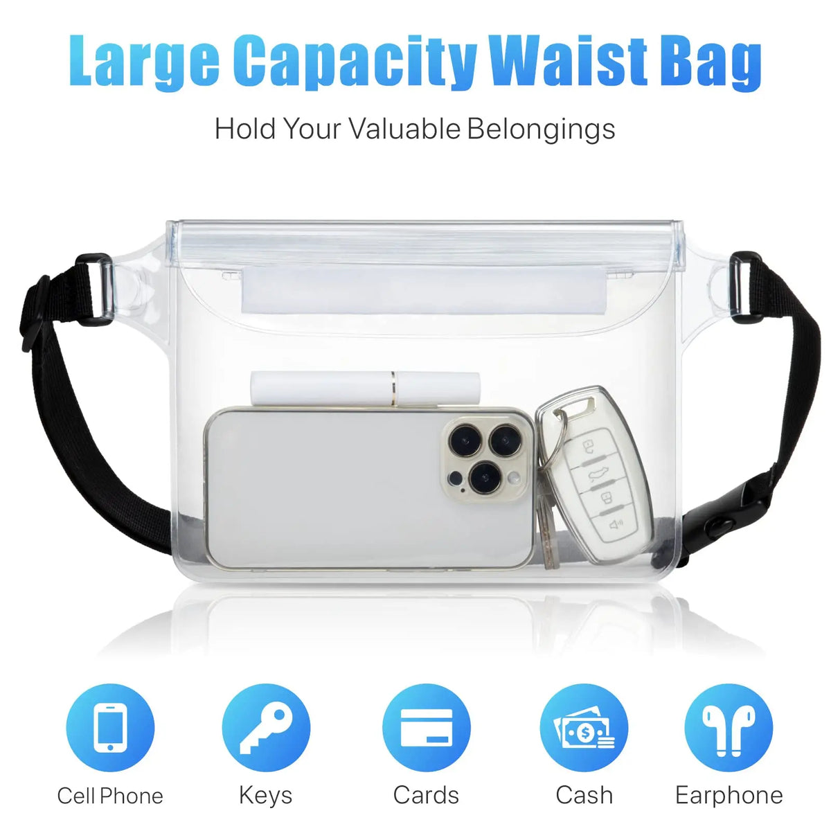 Waterproof Phone Pouch with Adjustable Waist Strap