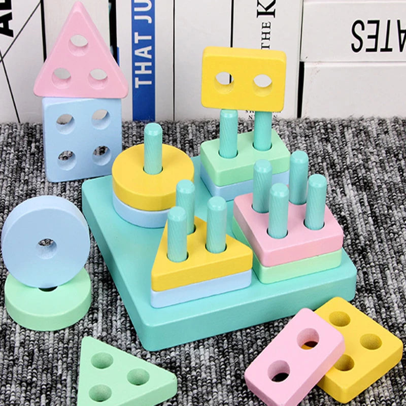 Wooden Shape Matching Toy for Kids