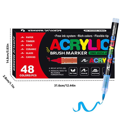 Acrylic Paint Markers – Brush Tip Pens for Wood, Rock & Canvas