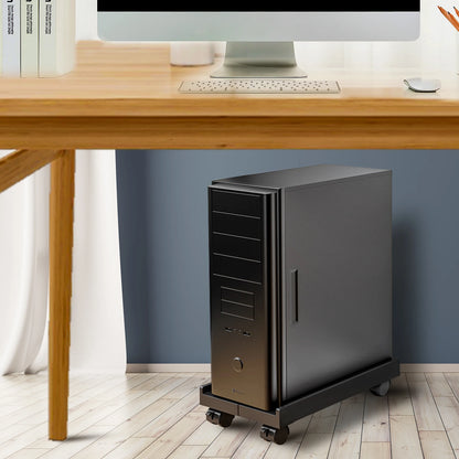 Adjustable CPU Tower Stand with Wheels – Mobile Computer Holder