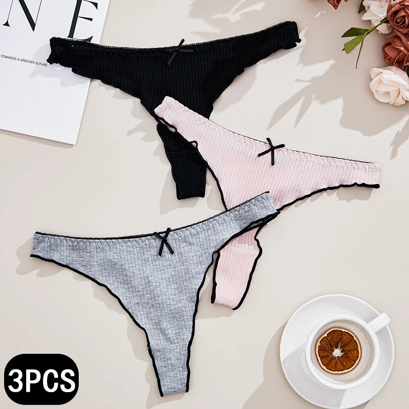 Women’s Cotton Thong Panties – Low Rise Everyday Underwear