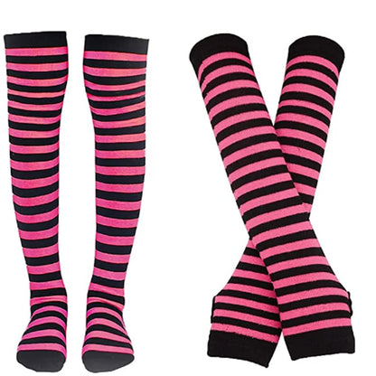 Over Knee Socks – Women’s Striped Thigh High Cotton Blend Socks
