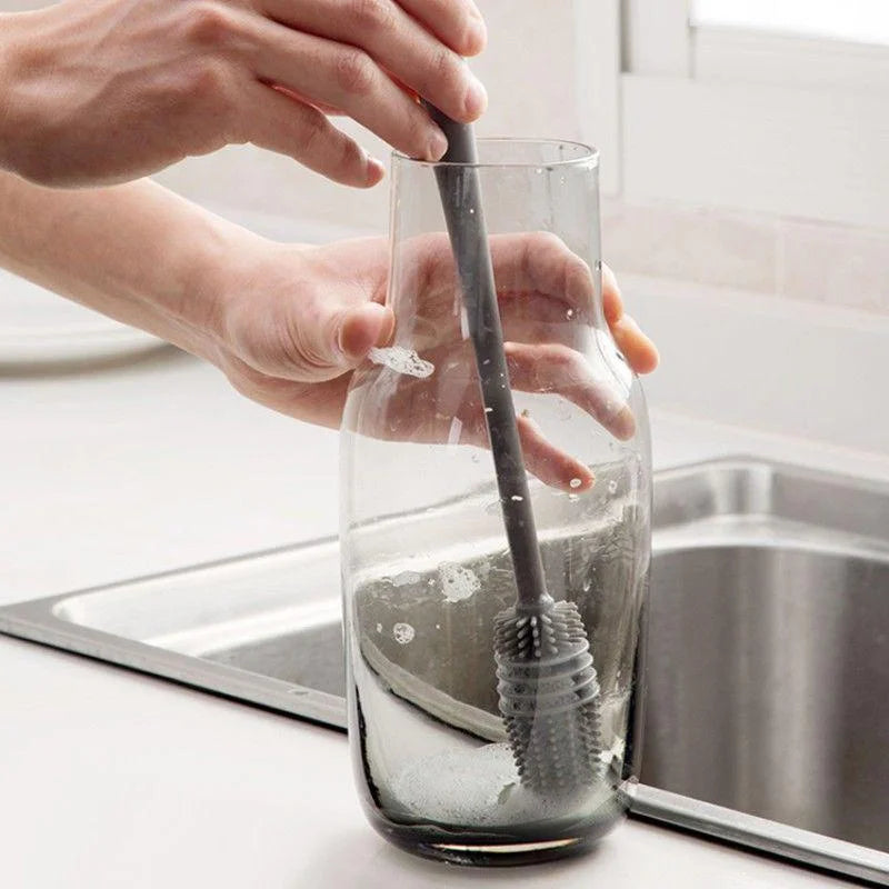 Silicone Bottle Brush – Long Handle Cup & Glass Cleaning Scrubber