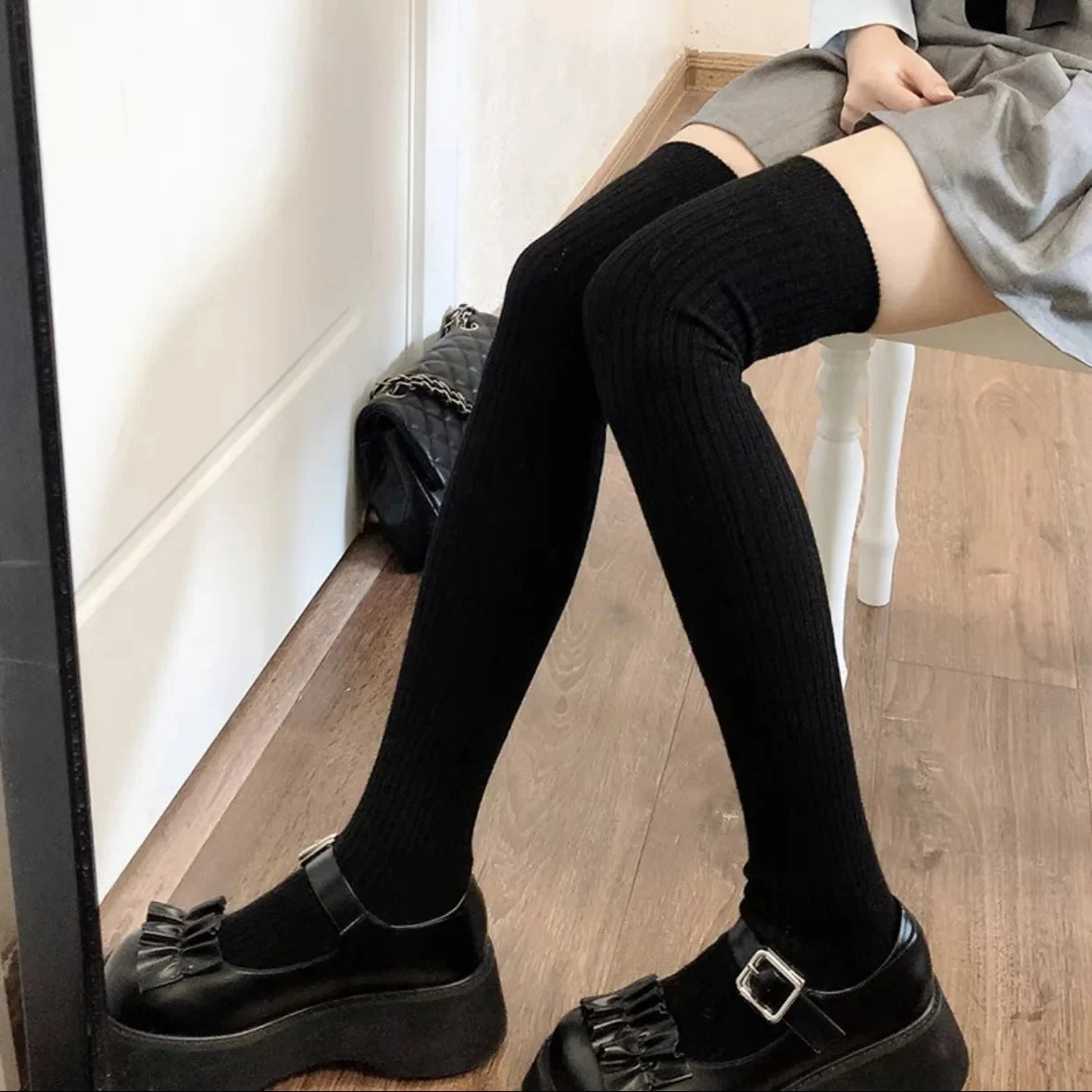 Women’s Knee High Socks – Classic Striped Cotton Style