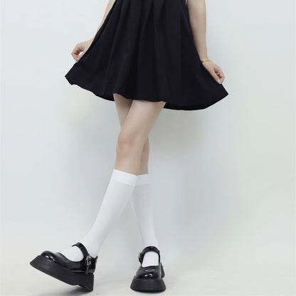 Knee High Socks for Women – Solid Color Long Socks 2-Pack