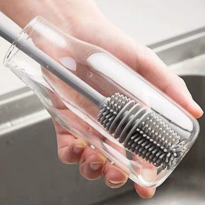 Bottle Cleaning Brush Silicone Cup Scrubber Handle
