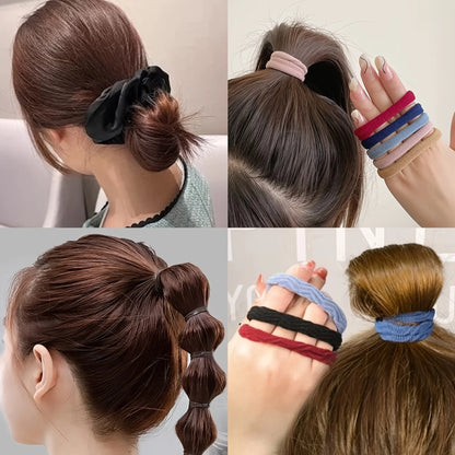 Women’s Hair Accessories Set – Elastic Hair Ties & Scrunchies