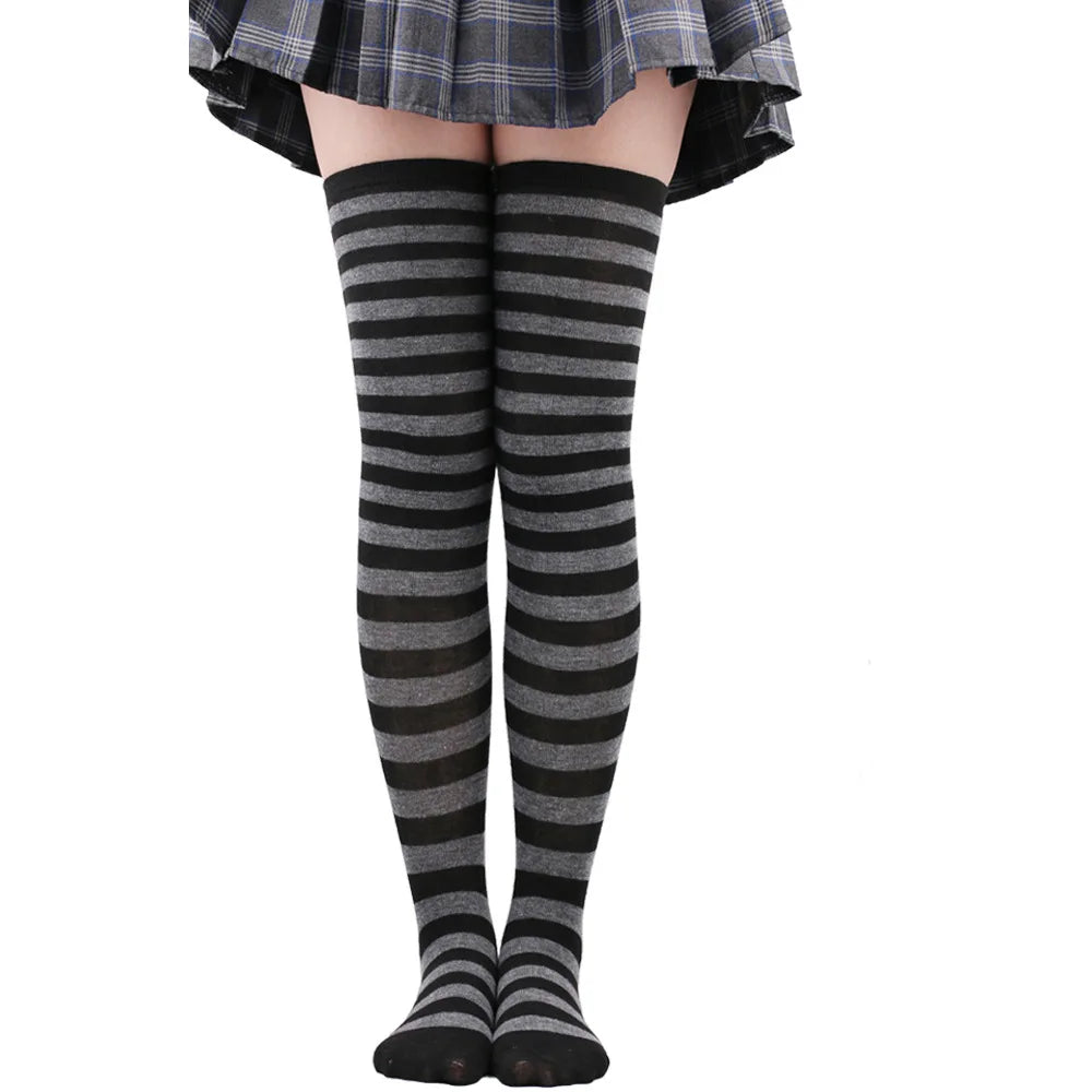 Striped Over the Knee Socks – Long Pinstripe Style