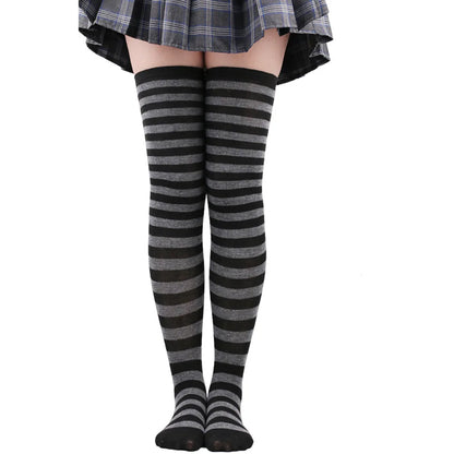 Striped Over the Knee Socks – Long Pinstripe Style