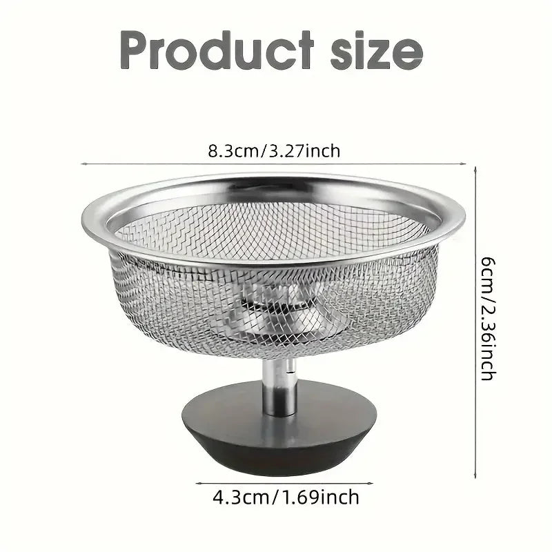 Kitchen Sink Strainer Basket with Handle & Stopper 2-Pack